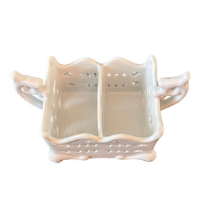 Source Unknown White Ceramic Divided Dish